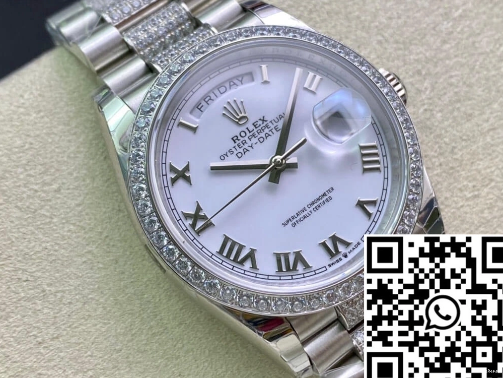 M128349RBR-0026 Diamond-Set EW Factory Date Day Rolex Bezel 1212